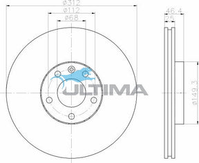 Front Brake Disc Rotor Fits Audi A4 1.8i 20V 8/02 - 10/04 AAP2800 - Ultima