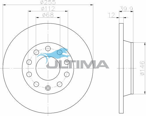 Rear Brake Disc Rotor Fits Audi A4 1.8i 20V 8/02 on AAP2802 - Ultima