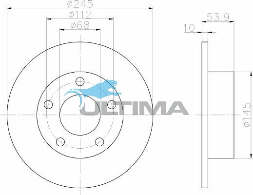 Rear Brake Disc Rotor Fits Audi A6 Quattro 15" 03/97-04/04 AAP2803 - Ultima