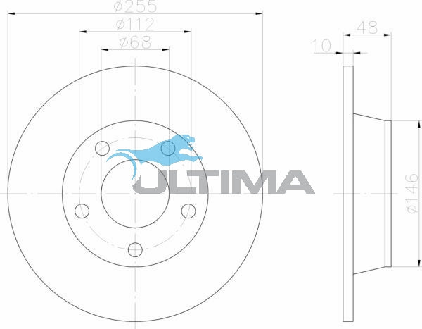 Rear Brake Disc Rotor Fits Audi Allroad 2.5TDi/2.7L 01- AAP2805 - Ultima