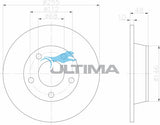 Rear Brake Disc Rotor Fits Audi Allroad 2.5TDi/2.7L 01- AAP2805 - Ultima