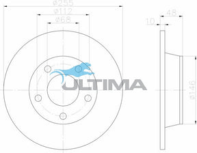 Rear Brake Disc Rotor Fits Audi Allroad 2.5TDi/2.7L 01- AAP2805 - Ultima