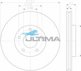 Rear Brake Disc Rotor Fits Vectra ZC V6 Geomet Coated AAP2818 - Ultima