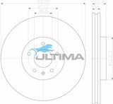 Brake Disc Rotor Front Fits Audi A4 B8 / A5 8T / Q5 8R Geomet Coated AAP2822 - Ultima