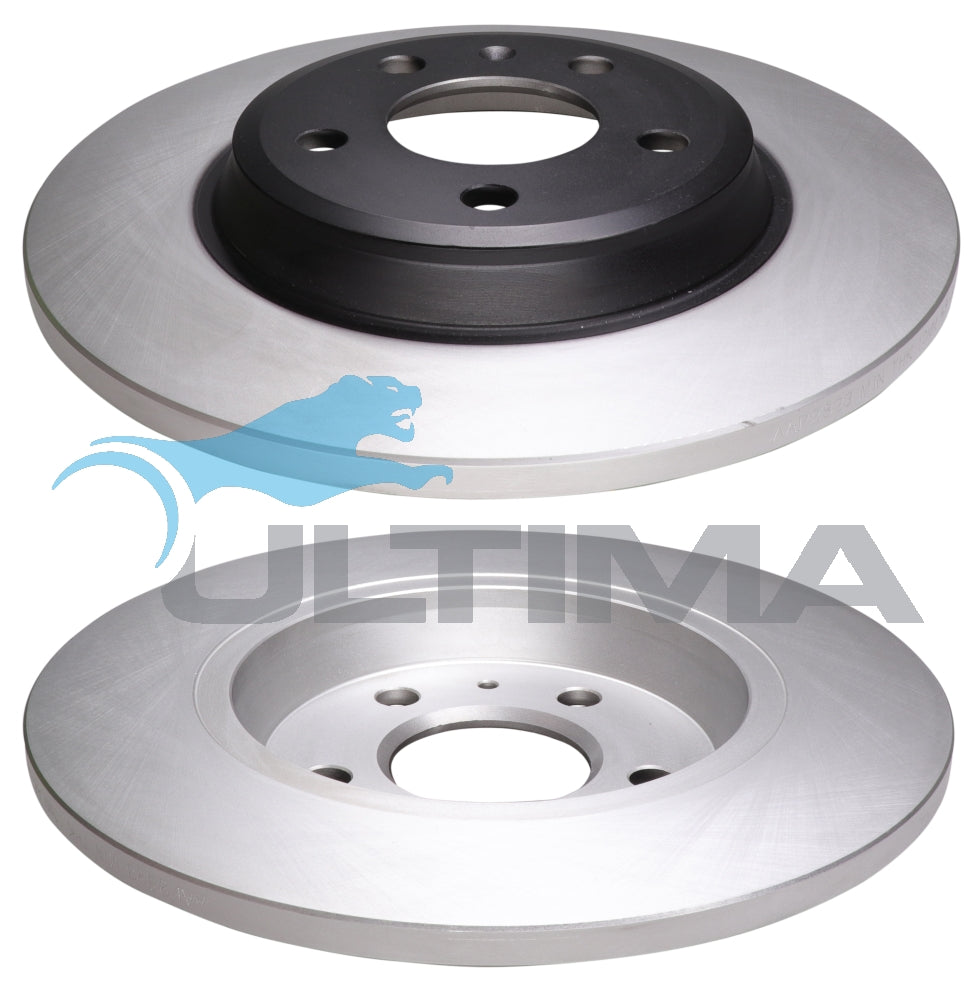 Rear Brake Disc Rotor Fits Audi A4 08-12, A5, Q5 09- Solid 300MM Geomet Coated AAP2823 - Ultima