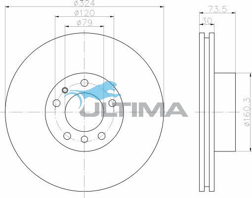 Front Brake Disc Rotor Fits BMW 5 Series E39 Geomet AAP2854 - Ultima
