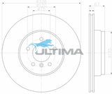 Rear Brake Disc Rotor Fits BMW 330i, 335i E90 05- AAP2859 - Ultima
