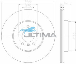 Rear Brake Disc Rotor Fits BMW 330i, 335i E90 05- AAP2859 - Ultima