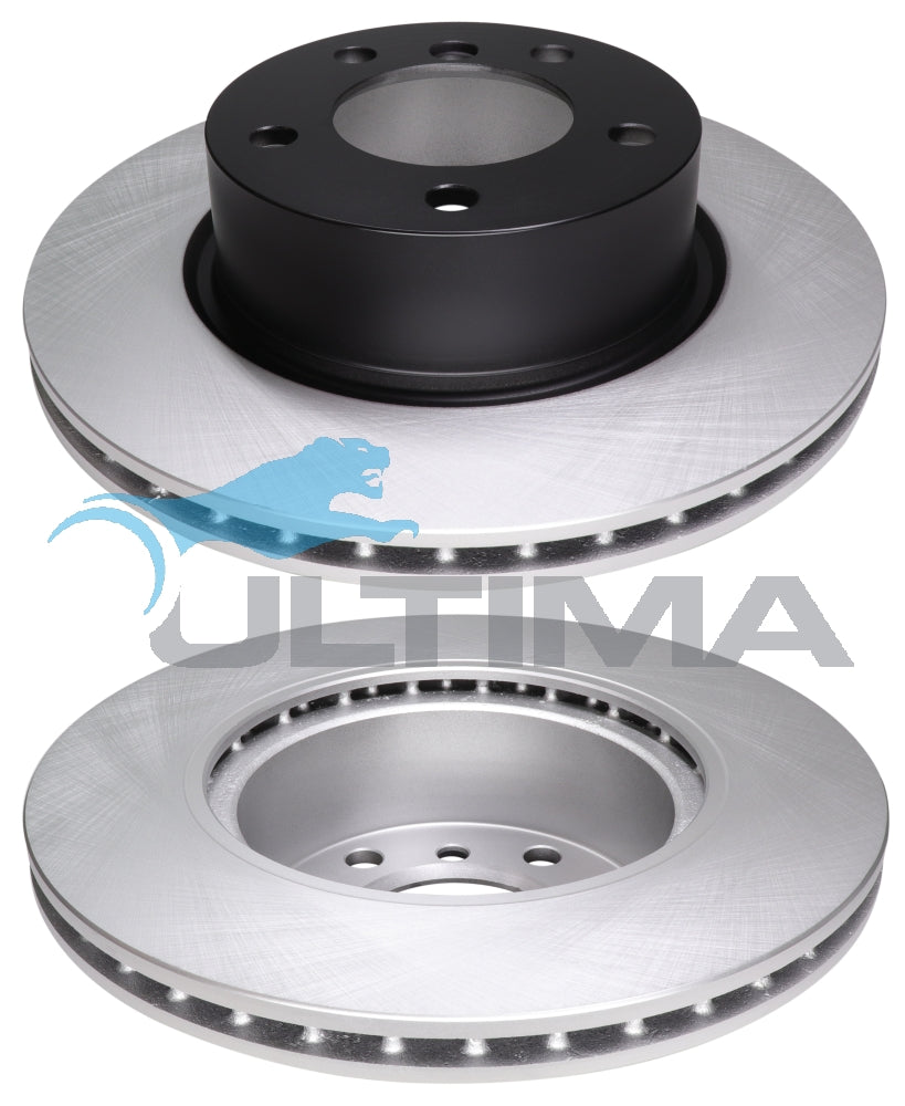 Front Brake Disc Rotor Fits BMW 1, 3 Series E90, E91 2005 on Geomet Coated AAP2866 - Ultima