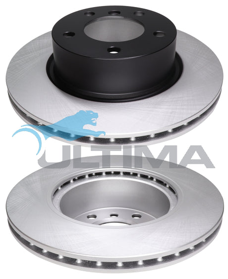 Front Brake Disc Rotor Fits BMW 1, 3 Series E90, E91 2005 on Geomet Coated AAP2866 - Ultima