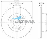 Front Brake Disc Rotor Fits C Series W202, W203, E Class W210 AAP286 - Ultima