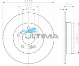 Rear Brake Disc Rotor Fits Mercedes-Benz Series SLK C180 278mm Solid AAP287 - Ultima