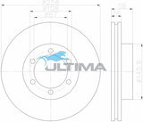 Front Brake Disc Rotor Fits Kia Pregio CT AAP2897 - Ultima