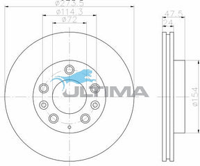 Brake Disc Rotor (Front) Fits Mazda 6 2002-On AAP2950 - Ultima
