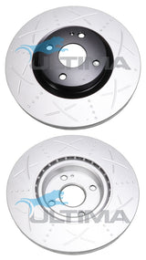 Front Uni-Slotted Brake Disc Rotor Fits Mazda ND MX5 AAP2964S - Ultima