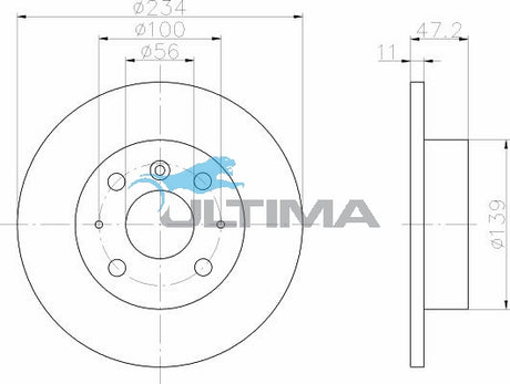 Front Brake Disc Rotor Fits Daihatsu Charade G100, G102, G202 AAP296 - Ultima