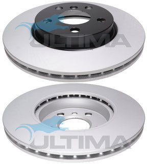 Front Brake Disc Rotor Fits BMW F45 2 Series, Mini Clubman GEOMET BLK HAT AAP3280 - Ultima