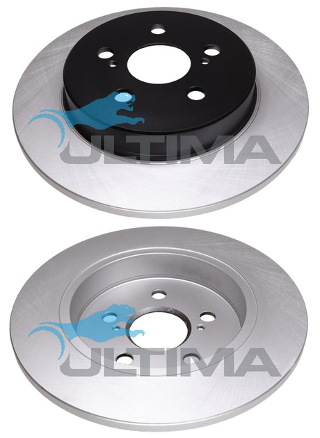 Brake Disc Rotor Rear Fits Toyota Corolla MZEA12, ZWE211 08/2018- ON GEOMET BLK HAT AAP3543 - Ultima