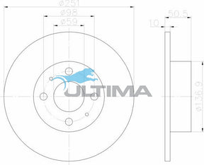 Brake Disc Rotor Rear Fits Alfa Romeo 147, 156, 164, 01-09 AAP359 - Ultima