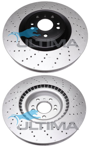 Brake Disc Rotor Front Fits Mercedes W166 ML/GLE 375mm X-Drilled AAP3692X - Ultima