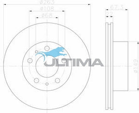 Brake Disc Rotor Front Fits Volvo 240, 242, 244, 245, 260, 264 Vented AAP383 - Ultima