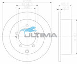 Brake Disc Rotor Rear Fits Magna TR, TS AAP422 - Ultima