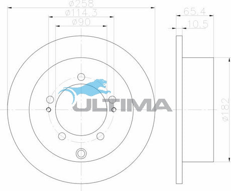 Brake Disc Rotor Rear Fits Magna TR, TS AAP422 - Ultima