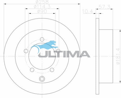 Brake Disc Rotor Rear Fits Magna TE, TF, TH, TJ, TL AAP426 - Ultima