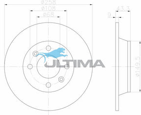 Brake Disc Rotor Rear Fits Saab 900 16 Model, 9000 AAP432 - Ultima