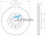 Brake Disc Rotor Front Fits Saab 900 S Model AAP433 - Ultima