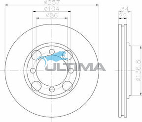 Brake Disc Rotor Front Fits Coupe (7/96 - 8/99), Lantra (5/91 - 5/98) AAP453 - Ultima