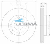 Brake Disc Rotor (F) Fits Elantra XD, Lantra, Sonata EF AAP456 - Ultima