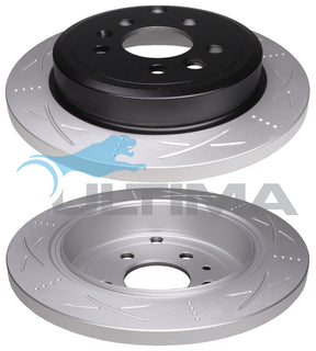 Brake Disc Rotor Rear Fits Falcon BA Slotted Multi Geomat & Black Hat AAP505S - Ultima