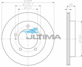 Brake Disc Rotor Front Fits Vitara Estate JL, JLX 4/93 - 12/98 AAP514 - Ultima