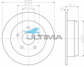 Brake Disc Rotor (R) Fits Grand Cherokee WG, WJ AAP541 - Ultima