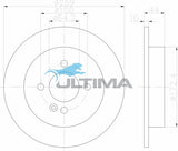 Brake Disc Rotor Rear Fits Mini Cooper R50 Geomet Coated AAP543 - Ultima