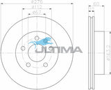 Brake Disc Rotor (F) Fits Mercedes Vito 108, 112, 113 Fits AAP564 - Ultima