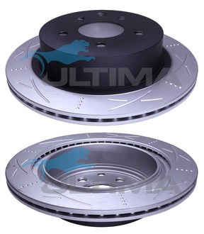 Brake Disc Rotor Rear Fits X-Trail T30 (10/01 - 08/07) Slotted AAP574S - Ultima