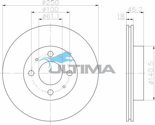 Brake Disc Rotor Front Fits Pulsar N14 1.6L AAP628 - Ultima