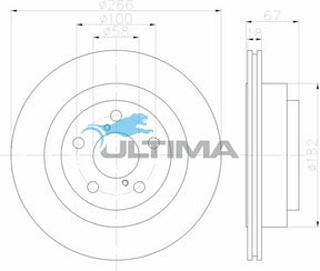 Brake Disc Rotor Rear Fits Liberty 2.5L, WRX STI AAP649 - Ultima