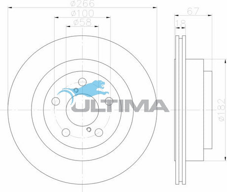 Brake Disc Rotor Rear Fits Liberty 2.5L, WRX STI AAP649 - Ultima