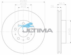 Brake Disc Rotor Front Fits Volvo 940, 960 11/90 - 9/96 AAP688 - Ultima