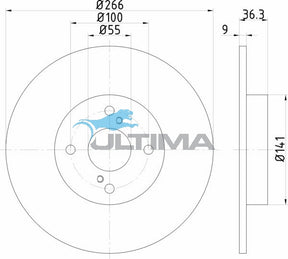 Brake Disc Rotor Rear Fits Nova LG 1.8L, Corolla AE102, AE112 AAP710 - Ultima