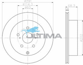 Brake Disc Rotor Rear Fits Supra MA70/71, Tarago TCR11, TCR21 AAP716 - Ultima