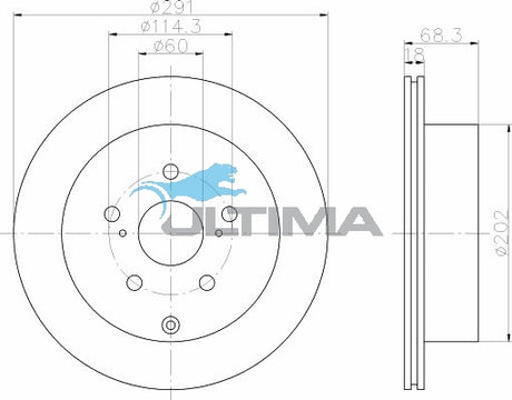 Brake Disc Rotor Rear Fits Supra MA70/71, Tarago TCR11, TCR21 AAP716 - Ultima