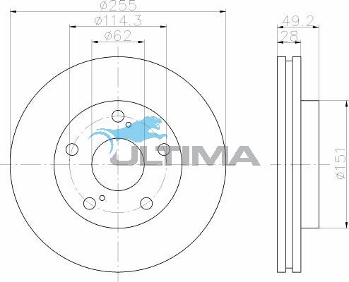 Brake Disc Rotor (F) Fits Apollo JM, JP, Camry SDV10, SXV10, SXV20 AAP733 - Ultima