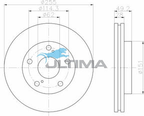 Brake Disc Rotor (F) Fits Apollo JM, JP, Camry SDV10, SXV10, SXV20 AAP733 - Ultima