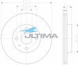 Brake Disc Rotor Front Fits Toyota Echo NCP13 01-03 AAP753 - Ultima
