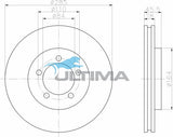 Brake Disc Rotor (F) Fits Hiace LH162, LH172, LH184 AAP767 - Ultima