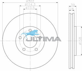 Brake Disc Rotor Front Fits Voyager RG 05/01 - 10/04 AAP776 - Ultima